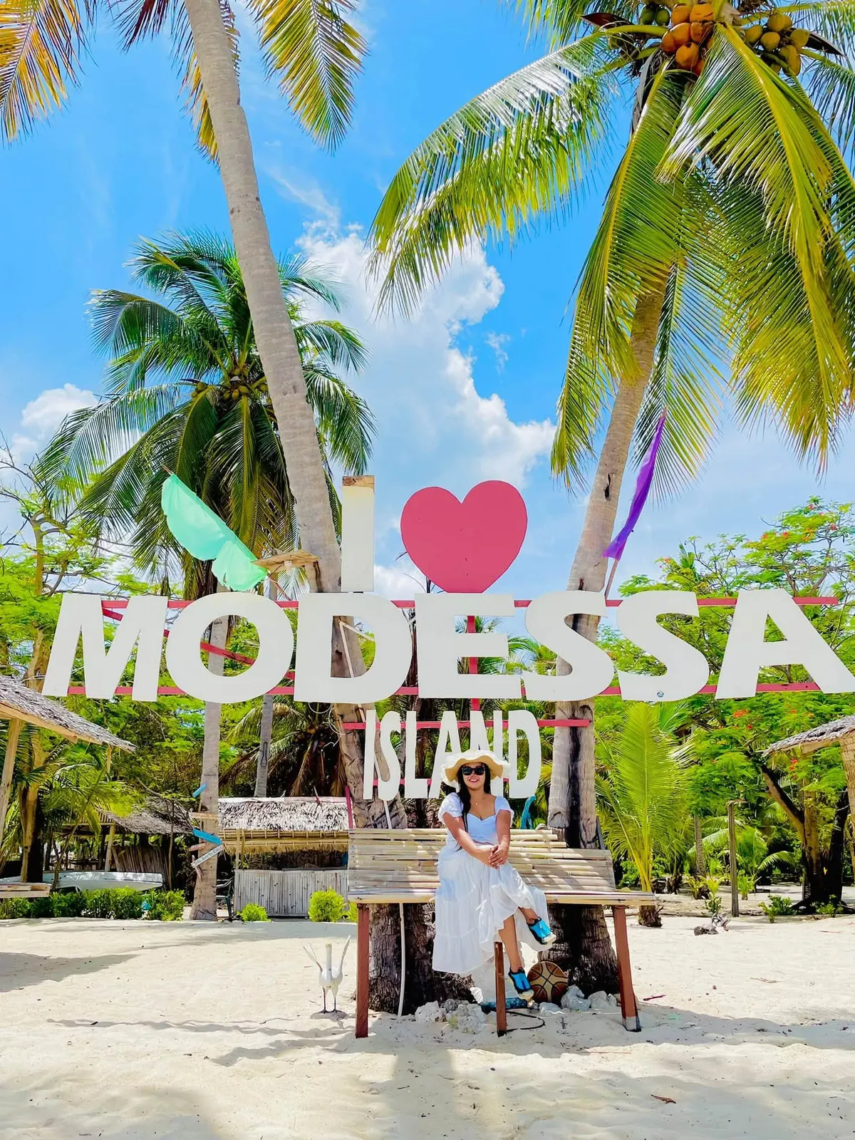 The I love Modessa Island sign in Roxas, Palawan